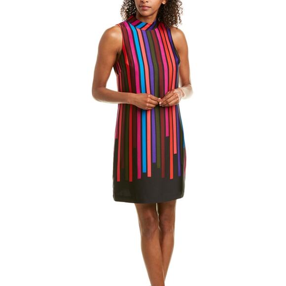 Trina Turk Colorful Logan Striped Shift Dress size 8 - Picture 1 of 6
